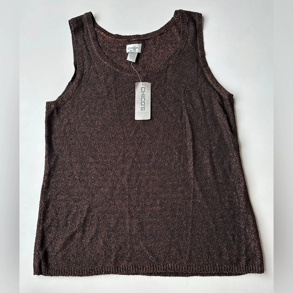 NWT Chico’s Black Orange Silk Blend Sleeveless Sweater Maddy Size 3 (US XL) $58 - Picture 4 of 8